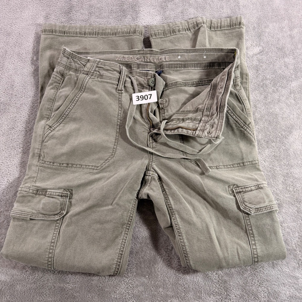 American Eagle Cargo Pants Women 4 Green Classic Bootcut Stretch Utility Regular